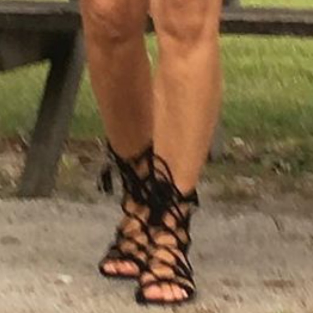 Call it Spring black suede gladiator sandals